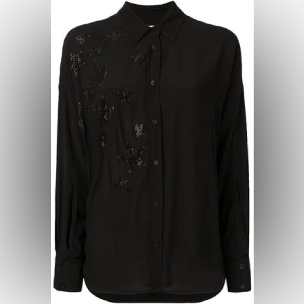 zadig and voltaire embellished star button up.